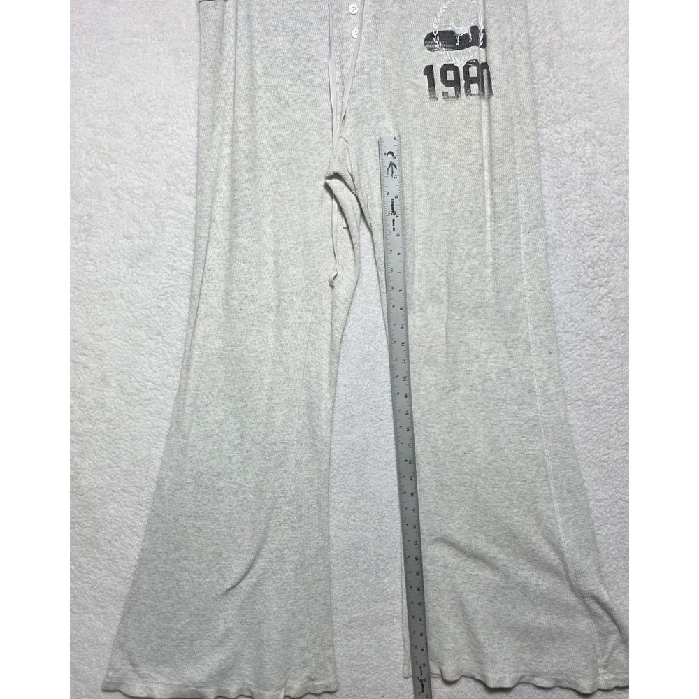 Victoria's Secret PINK Y2K Gray Waffle Knit Flare Lounge Pants 1980 Graphic M - Picture 7 of 9